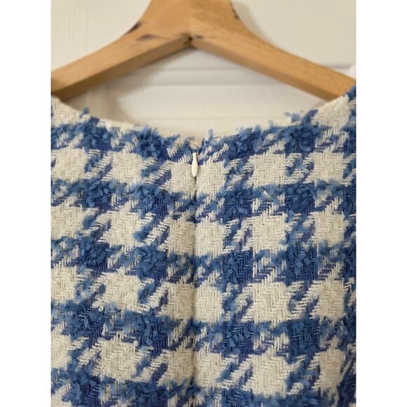 Ann taylor Blue Tweed Square Neck Shift Dress 4 NWT - Picture 8 of 10